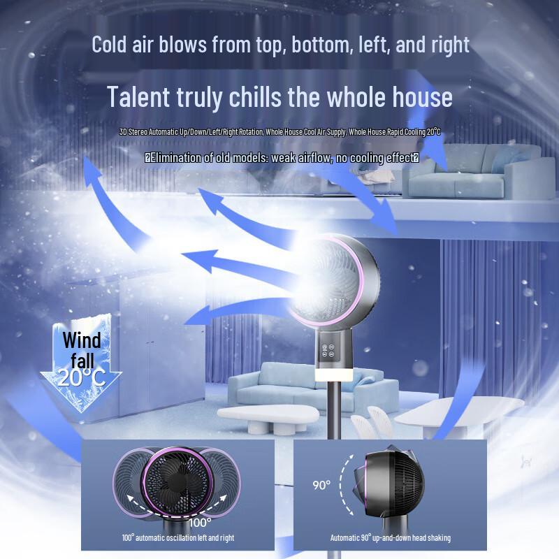 Yuanzu Silent Oscillating Pedestal Fan