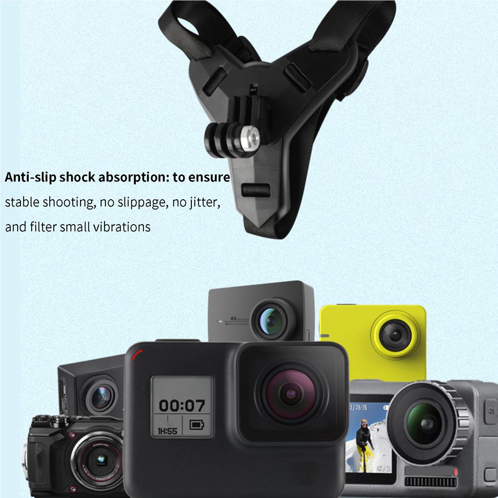 Motorcycle Chin Bracket Wear-resistant Shockproof Camera Holders Adjustable Lightweight Mount Holder Adults Supplies
