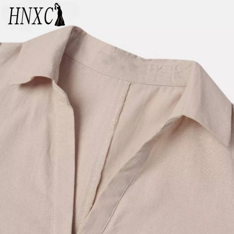 HNXC Women's Fashion Spring Autumn Solid Color Print Long Sleeve High Waist Casual Dresses