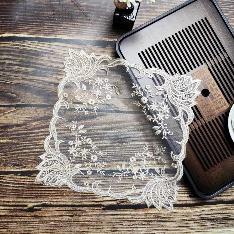 Avrupa Kare 30cm Nakış Masa Örtüsü Bardak Altlığı Amerikan Servis Mutfak Kahve Barı Örtüsü Bonsai Duvar Dolabı Altı Parti Dekorasyonu