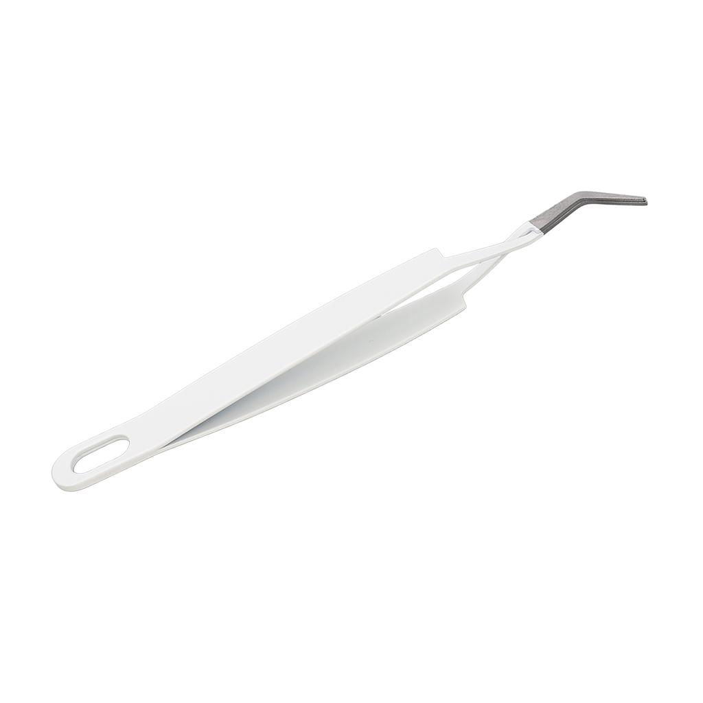 Lash Tweezer Curved Tip Stainless Steel Tight Clamping Multipurpose Eyelashes Applicator Tool for Makeup