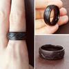 Moderne 8mm Schwarzer Titanstahl Ringe für Männer Frauen Rille Facettiert Edelstahl Herrenring Ehering Schmuck