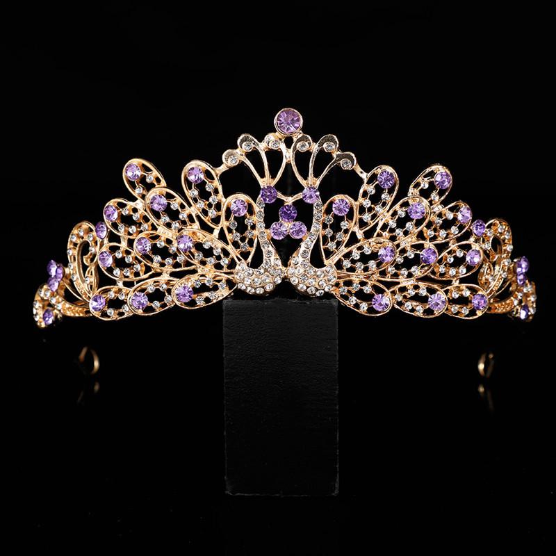 European Luxury Bridal Crown: Colorful Crystal Wedding & Birthday Princess Headdress Hair Accessory