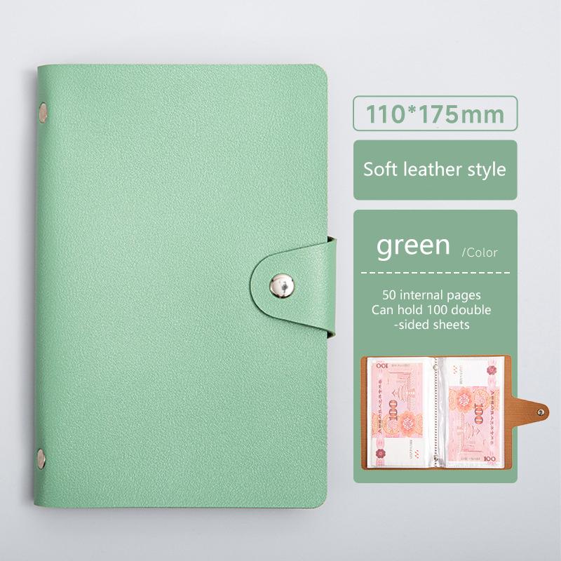 

100 Конвертов Блокнот для экономии денег Многоразовый Челлендж для пары Экономия денег Легкий и веселый способ Бюджет Экономия Челленджи Папка зелёный