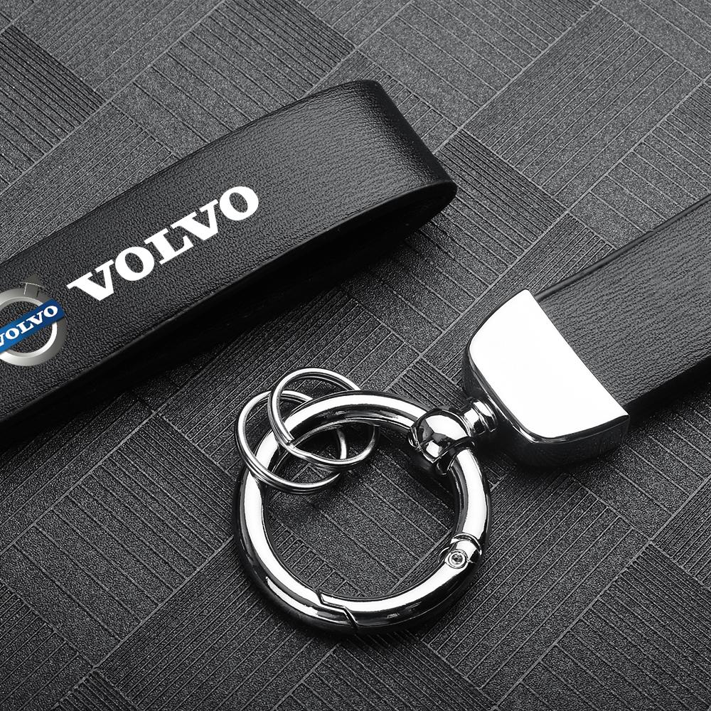 vmxlp0 Leather Metal Keychain Car Badge Keychain Key Holder Decor Accessories For Volvo XC90 XC60 V90 D2 S90 S80 S70 T5 T8 V40 V60 D6