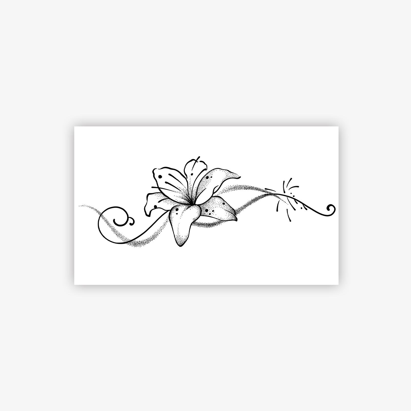 Plain Flower Tattoo Sticker, Waterproof, Long-Lasting, Advanced Sense, Small Personality, Fresh Waist And Abdomen Tattoo Sticker 15*9