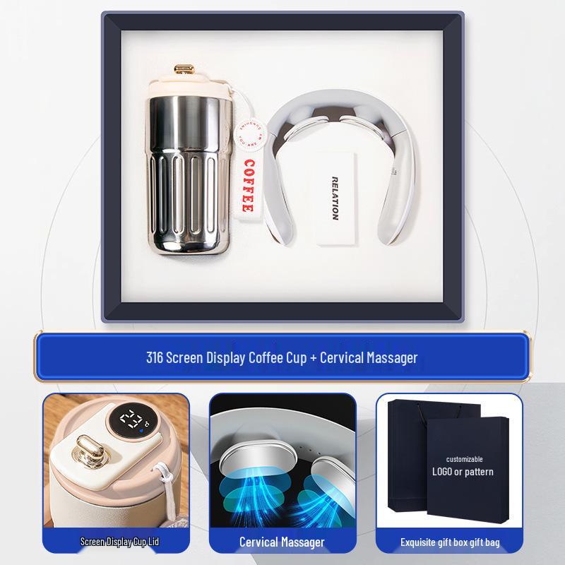 Customized Business Gift Set: Coffee Cup & Power Bank for Company Events