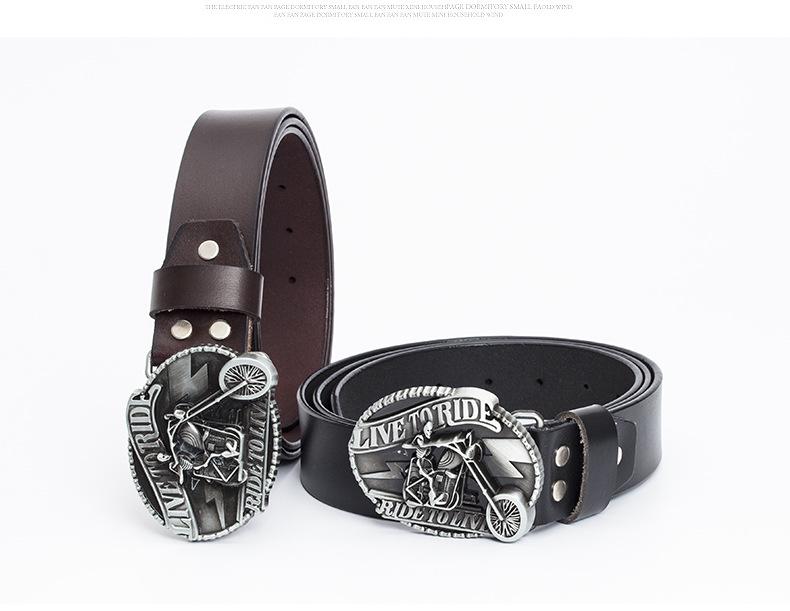 Skull Motorcycle Belt: European & American Men's Casual Trend