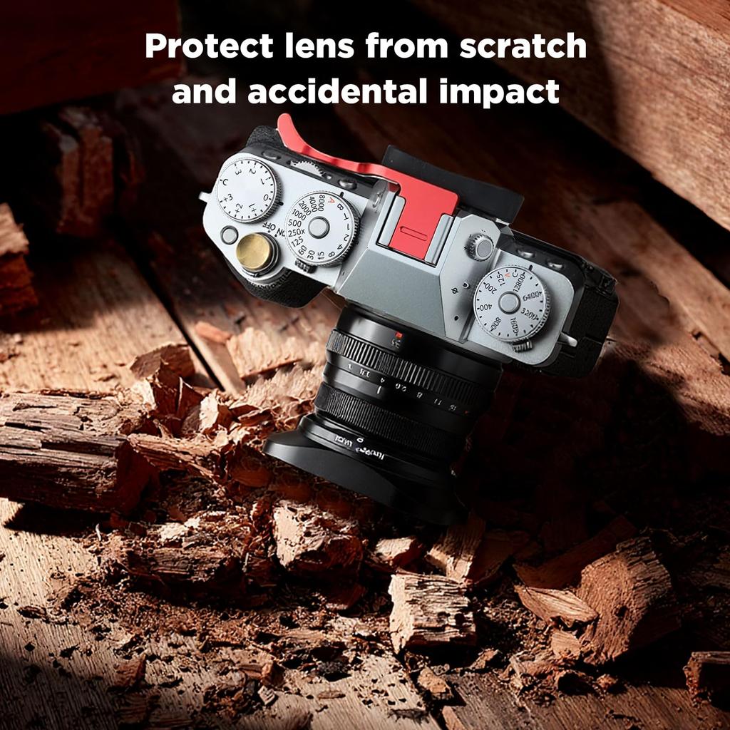 Haoge LH-X35 Bayonet Metal Square Lens Hood Shade for Fujifilm Fujinon XF 35mm F2 R WR (XF35mmF2), XF 23mm f2 R WR (XF23mmF2), and XC 35mm F2 (XC35mmF
