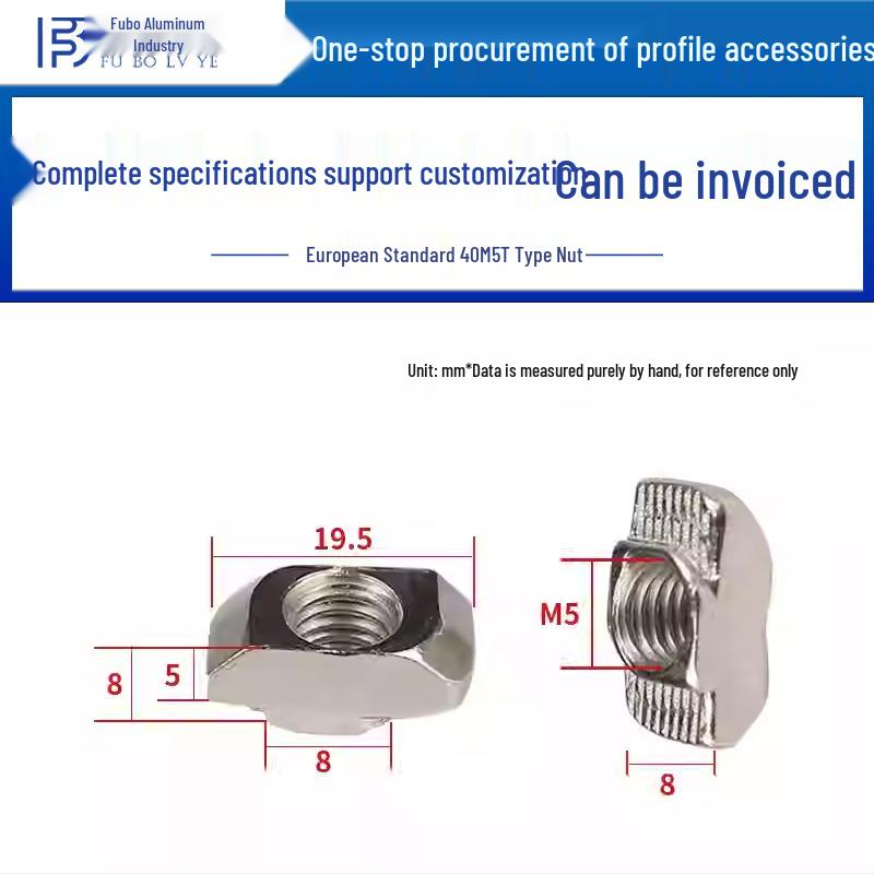 T-Slot Aluminum Profile Nut for European Standard Types 20/30/40/45