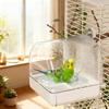 Transparente Vogelbad-Käfig-Bodenlade Papageien-Duschbox Vogel Vogelbad Futterspender Vogelkäfig