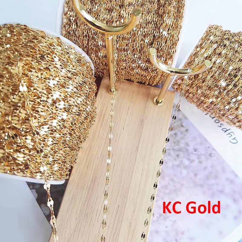 

2Meters Gold Stainless Steel Lips Chains for Necklace Choker Bracelet Jewelry Making DIY Components Chain Accessories No Fade Width 2mm