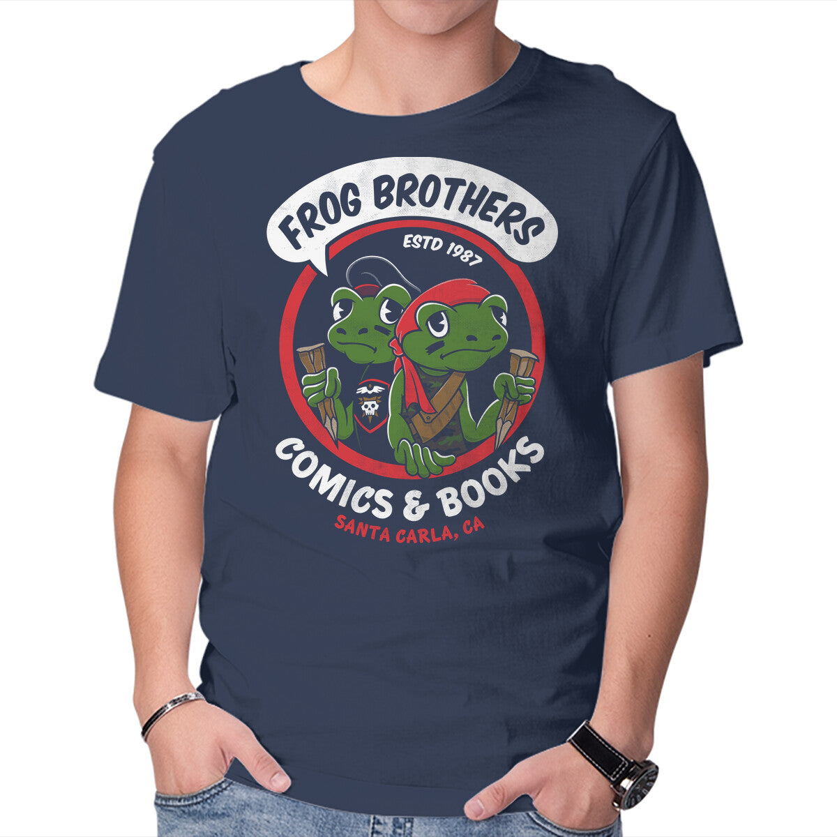 Unisex Crew Neck T-Shirt Frog Brothers Comics Graphic Short Sleeve Casual Tee XXXL