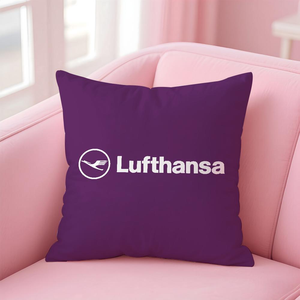 Deutsche Lufthansa German Airlines Pillow Case Anti-dustmite Pillowcase Invisible zipper silky short plush Sofa cushion cover