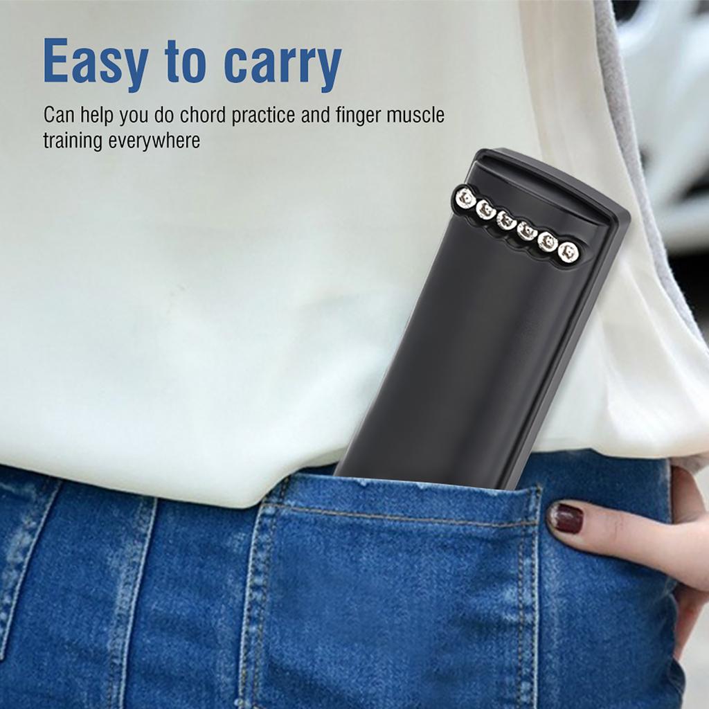 Portable 6 Fret Pocket Guitar Practice Chord Trainer Wrist Finger Exerciser Kit Training Tools