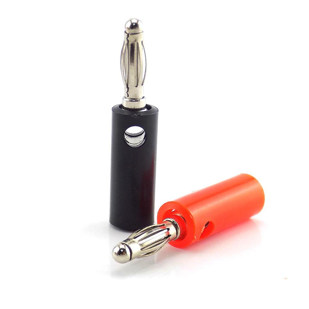 1 Pair Red+Black Banana Plug Connector For Speaker Wire Pin Audio Speaker Screw 4mm Banana Plugs DIY Connectors