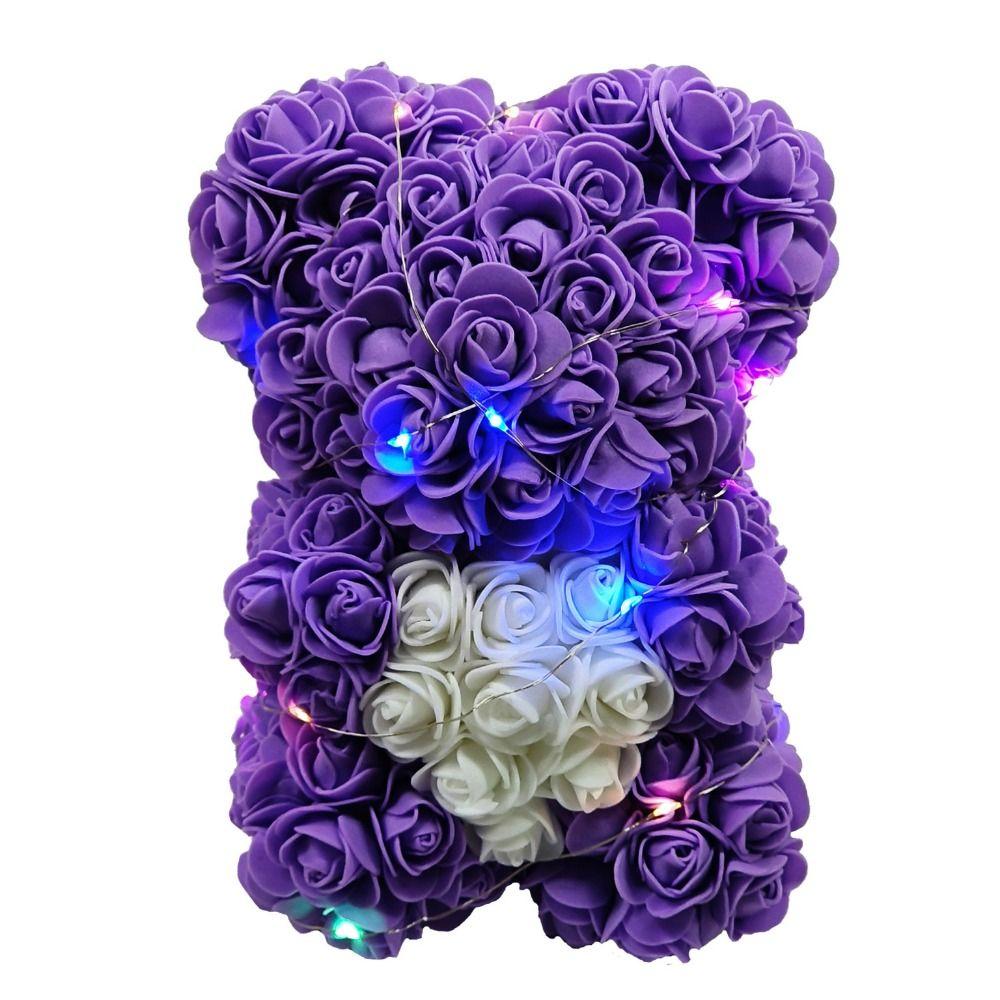 15*15*22cm Věčný Růžový Medvídek Vícebarevný Narozeniny Valentýn Květina Družička Dárek k Narozeninám pro Přítelkyni