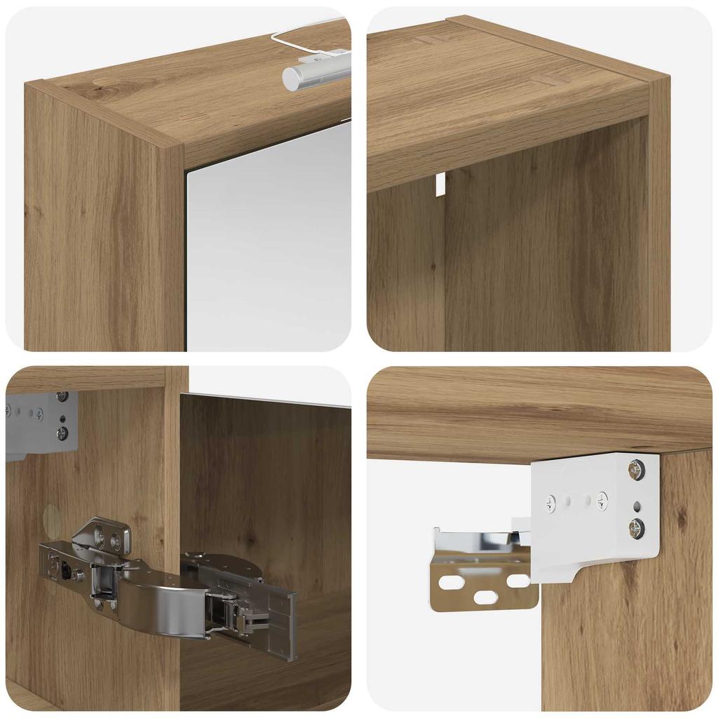 Bathroom Cabinet Set 3 Pcs 126 X 16 X 62.5 Cm Engineered Wood