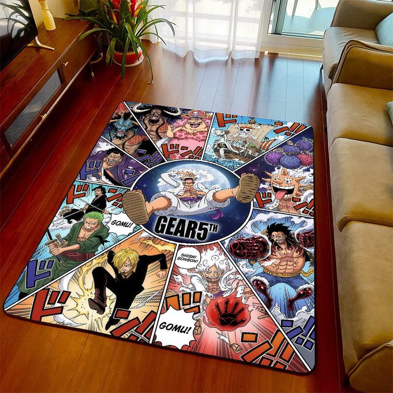 One Piece Soft Carpet Rug Anime Floor Mat Anti Slip Design for Bedroom Living Room Decorative Area -QJY