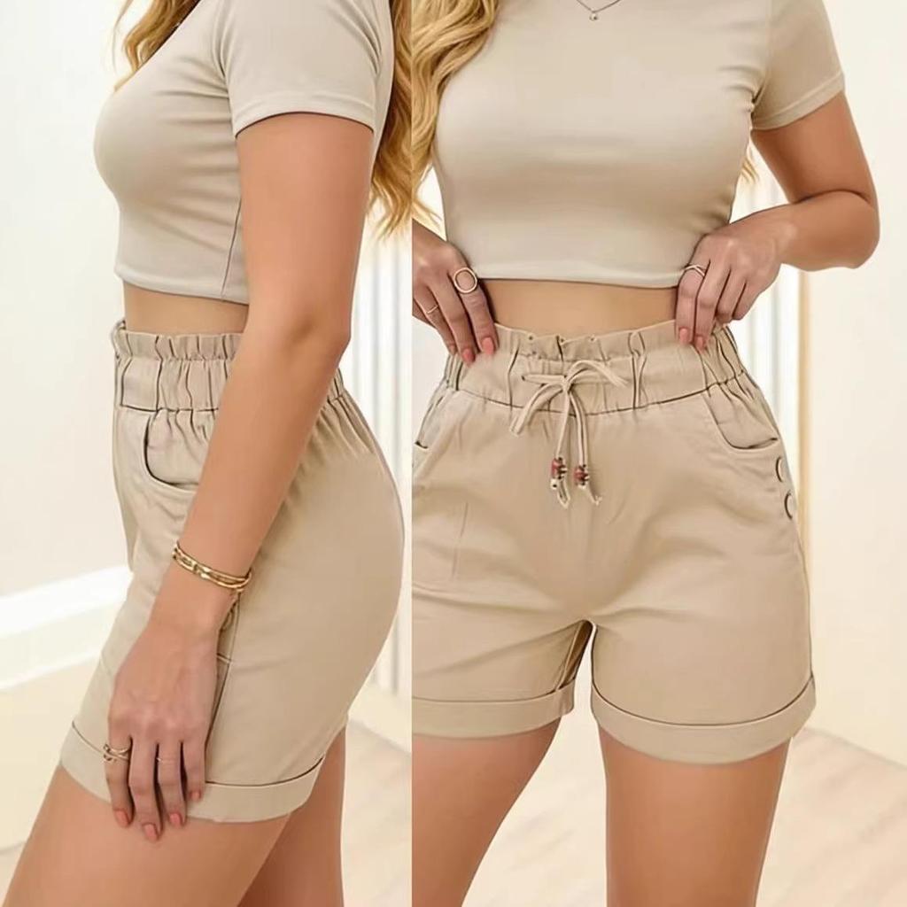 Women's Quick Dry Bell Pocket High Waist Casual Shorts (Spring/Summer 2026 Collection)