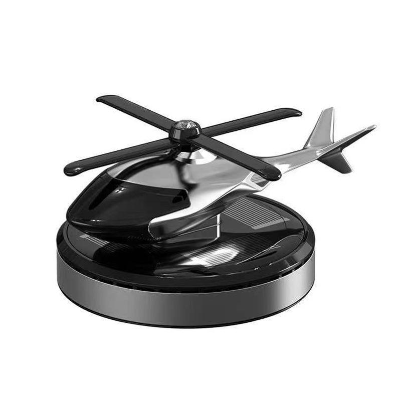 Solar-Powered Rotating Helicopter Car Air Freshener with Light Sensor