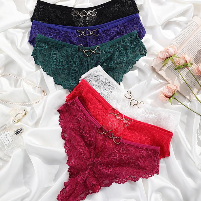 Sexy Lace Panties Women Low-waist Hollow Out Transparent Thong G-string Lingerie Underwear