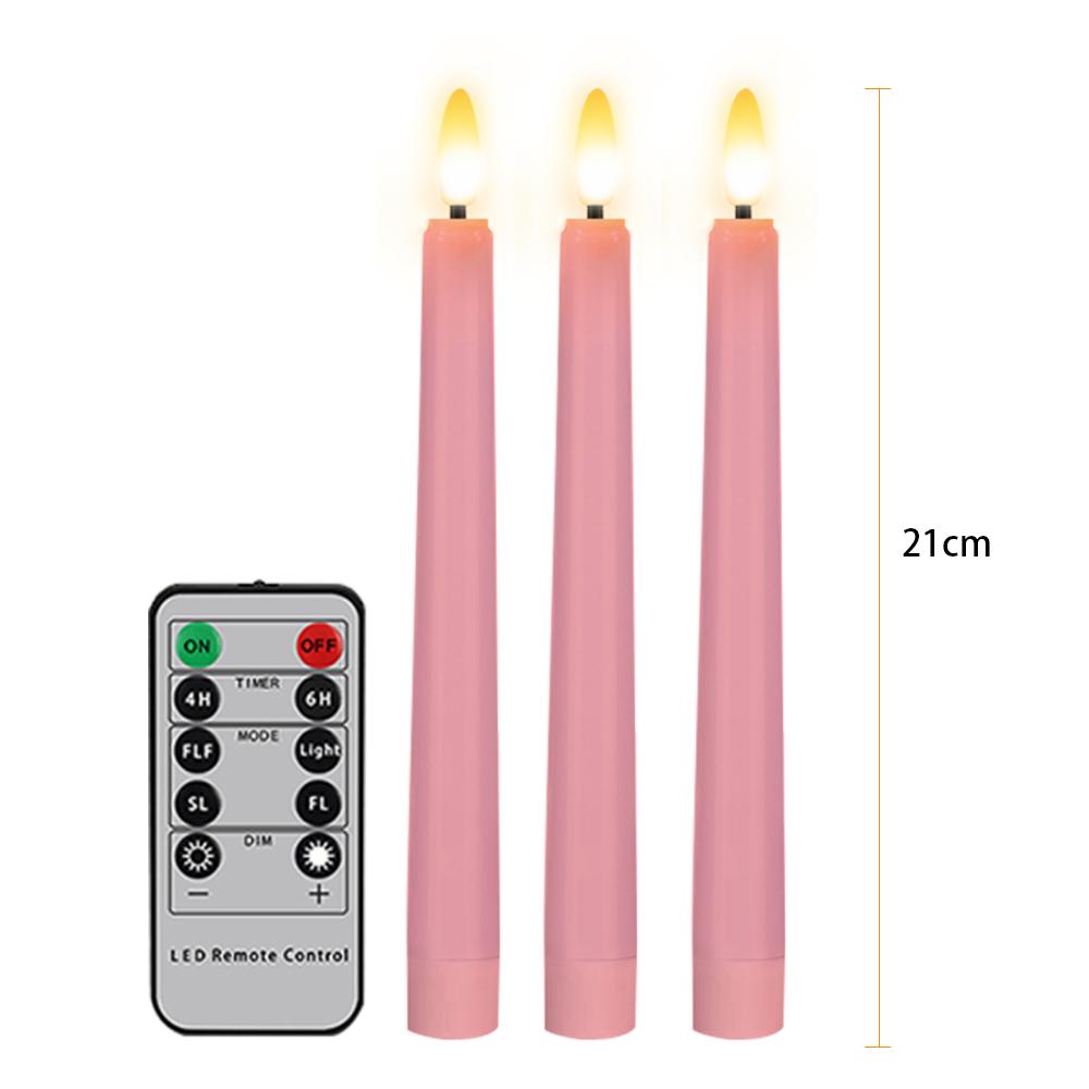 Elektronische Kerze mit Batterie-Timer und Fernbedienung, flammenlose LED-Kerzen, Tränenlicht, Hochzeitsessen, Heimdekoration, 21 cm