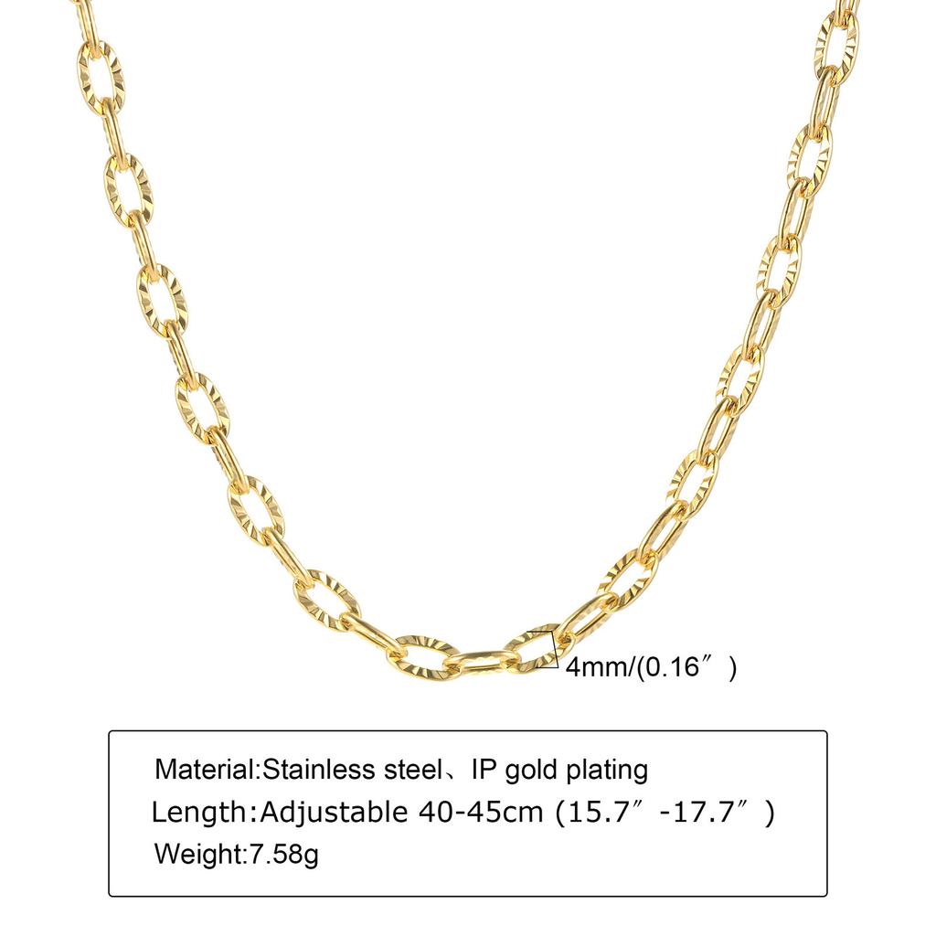 Necklace Stainless Steel Women'S Chain, Titanium Steel Bare Chain, Necklace Plated 18K Gold Collarbone Chain