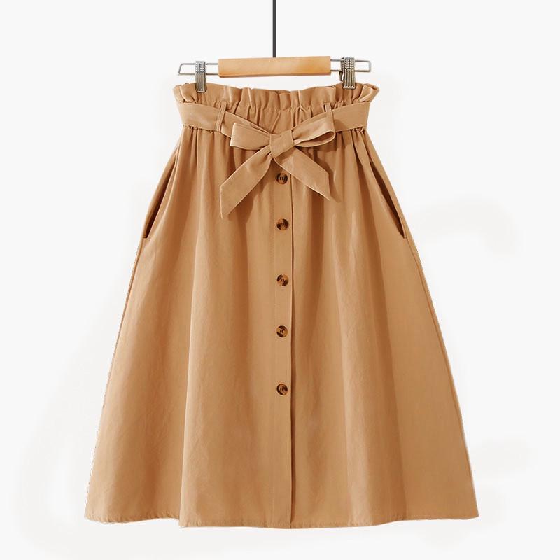 FiveFive Women High Waist Slim Skirt Body Con Stretch Casual Skirt