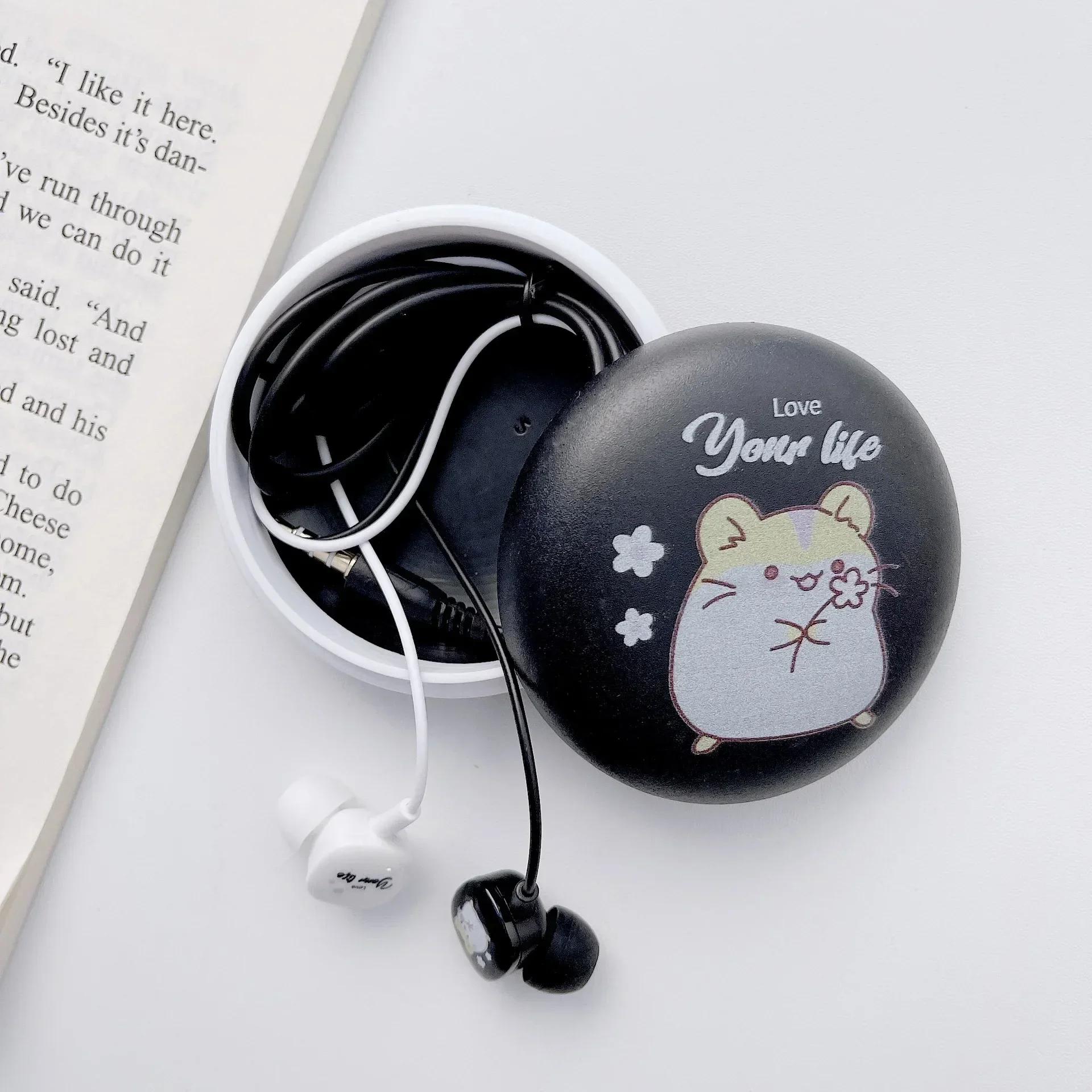 

Симпатичные наушники-вкладыши 3,5 мм, стерео проводные наушники с микрофоном, чехол для наушников для детей, девочек, подарки в формате MP3