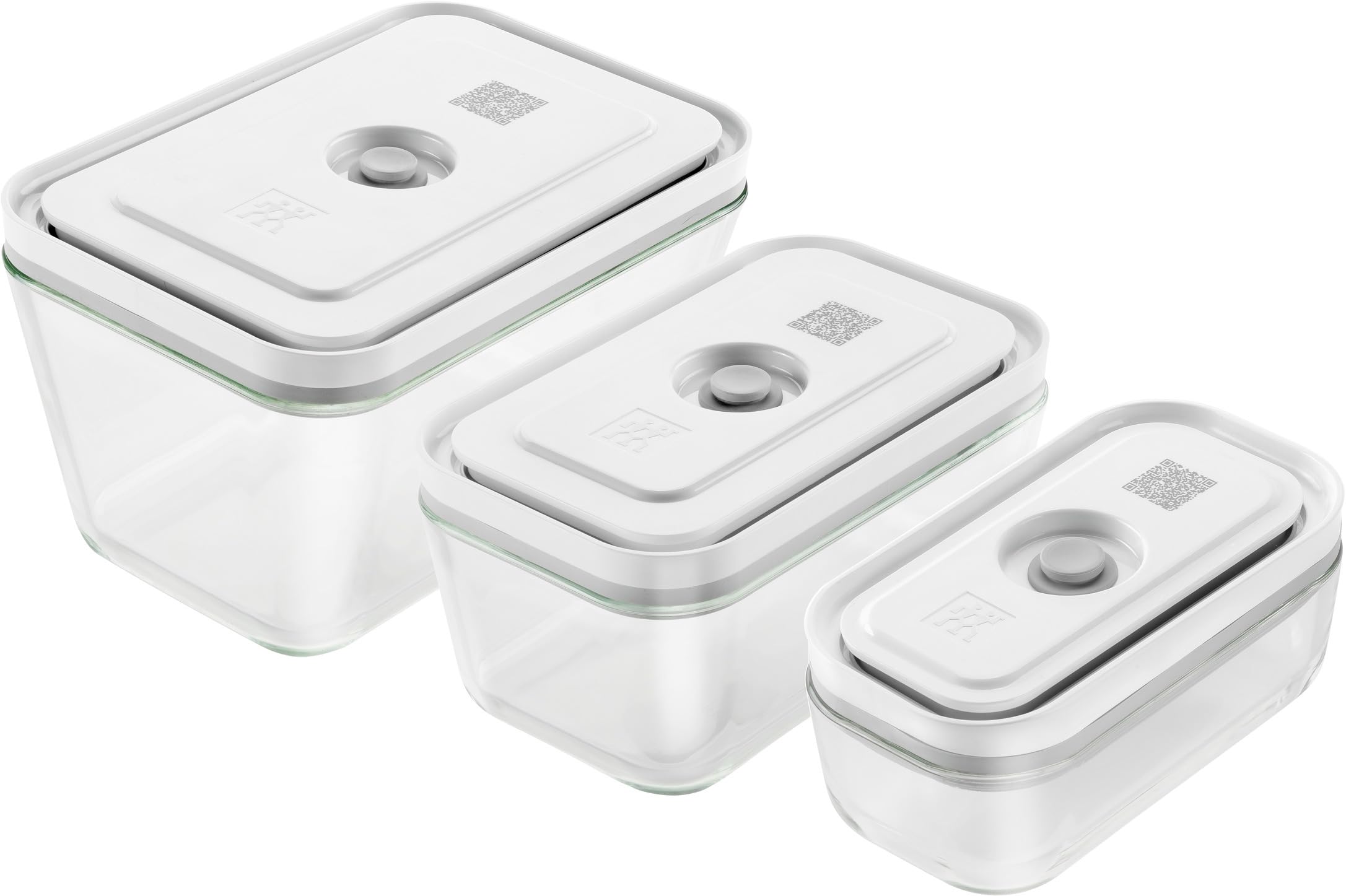 ZWILLING Fresh Save Glass Стеклянные контейнеры для хранения Японские контейнеры Fresh Save и вакуумной герметизацией, набор из 3 размеров, герметичные, термостойкие [Официальный]