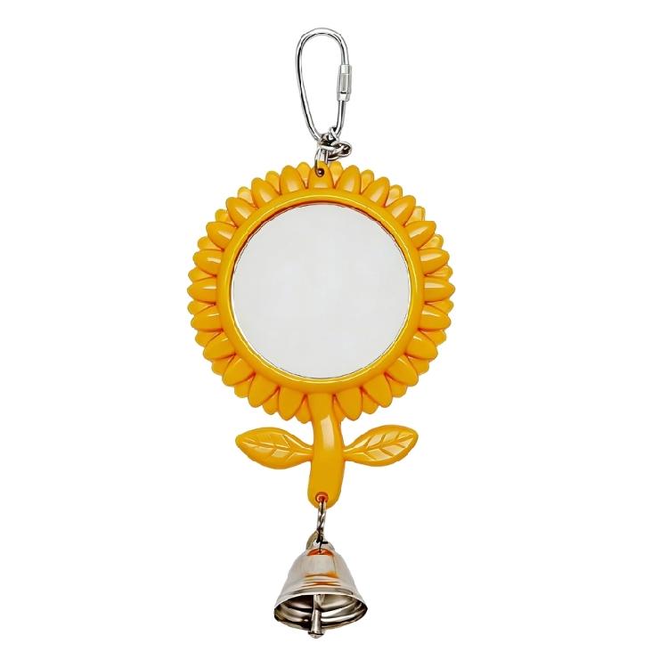 

Stimulating Avian Activity Mirror Toy With Double Reflection Surfaces And Sun Flower Shape Design for Cage Engagement 1