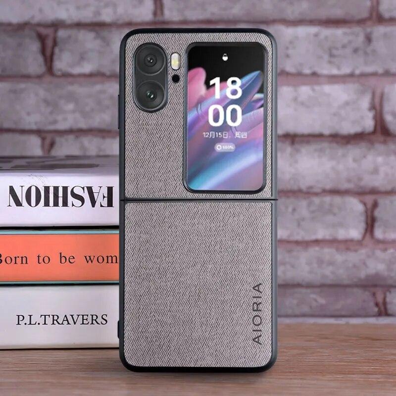 Pouzdro pro Oppo Find X6 X5 X3 Pro N N3 N2 Luxusní textilní kožené měkké pevné flipové pouzdro pro Oppo Find N3