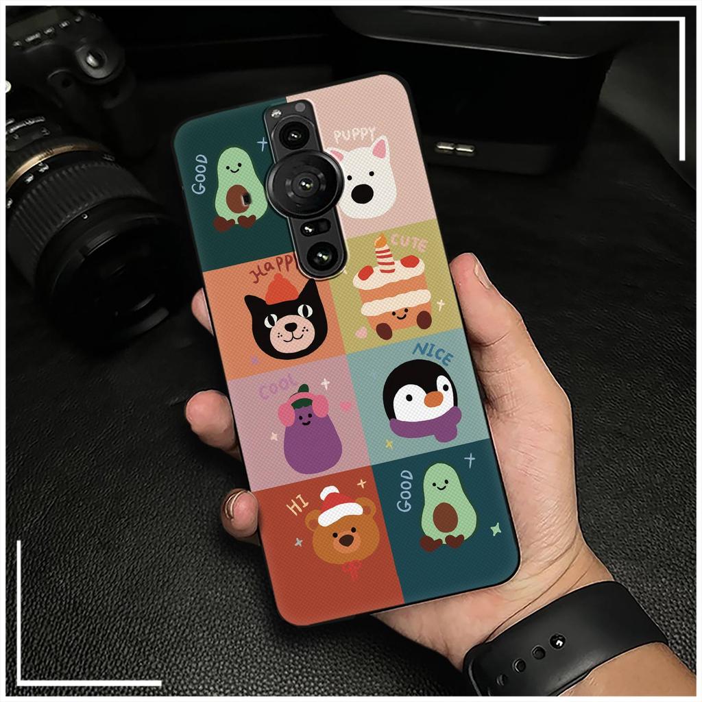 Graffiti Anti-dust Phone Case For Sony Xperia Pro-I Animals Durable Full wrap Dirt-resistant Waterproof Cartoon Cute TPU