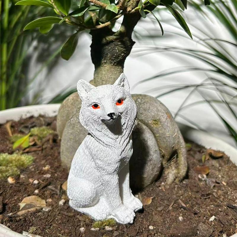 Sitting Foxes Figurines Garden Foxes Statue Landscape Decors Animal Figurines Sculpture Table Centrepieces Home Decors