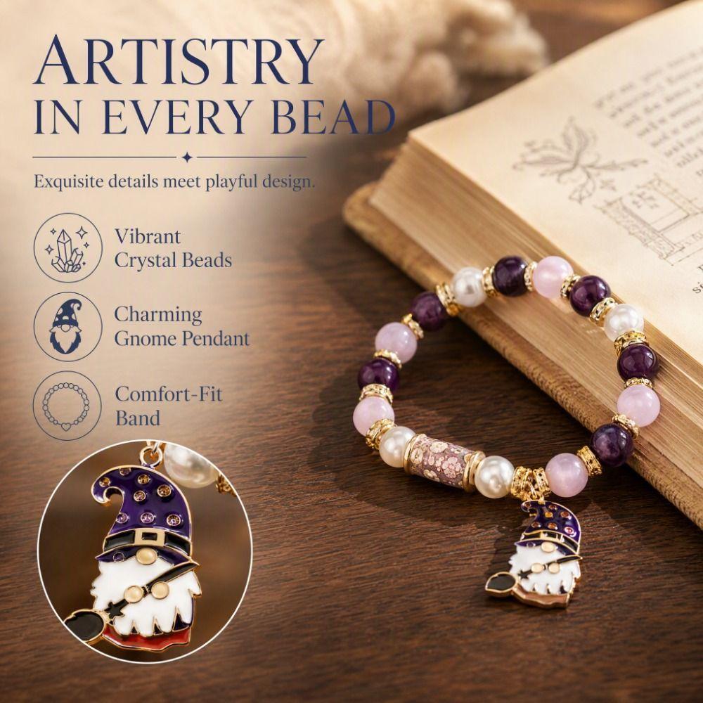 Color Printing Christmas Dwarf Bracelet Elastic Rope Crystal Flower Bracelet Party Favor