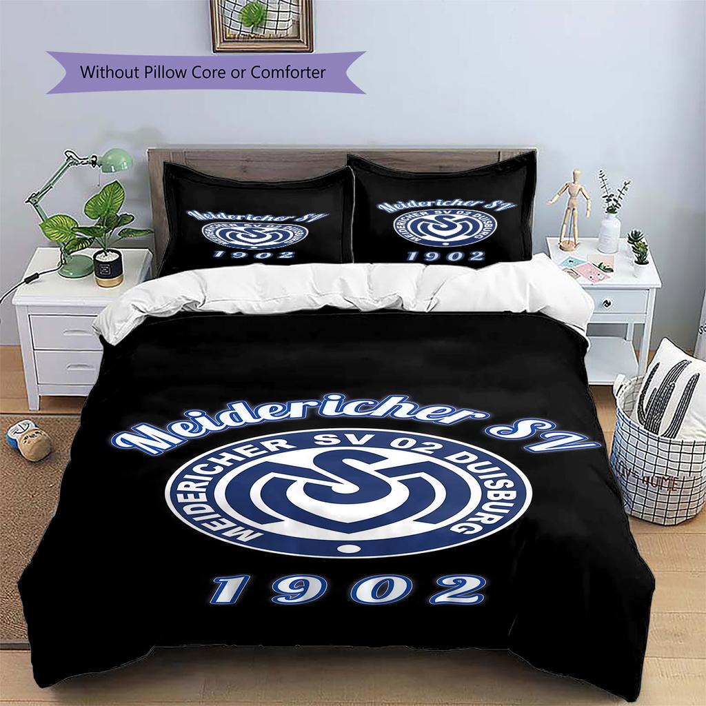 MSV Duisburg Pattern Bedding,Quilt Set Quilt Cover Pillowcase Home Birthday Gift(1 * Duvet Cover + 2 * Pillowcase, Without Core)