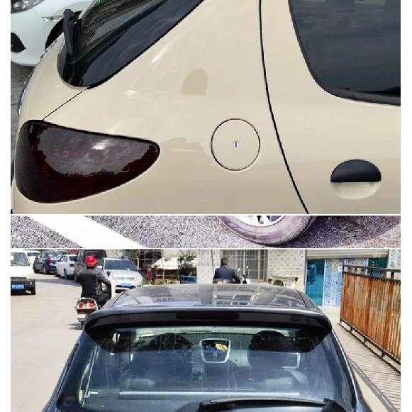 For 2013--2018 Peugeot 206 Hatchback Rear Roof Spoiler Trunk Lid Wings ABS Plastic Black Carbon Car Exterior Tuning Accessories