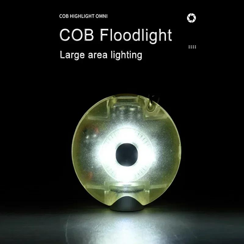 Mini Keychain Flashlight 6 Light Modes Torch Type-C Charging Multi-function Waterproof Fluorescent Magnetic Warning Camping Lamp
