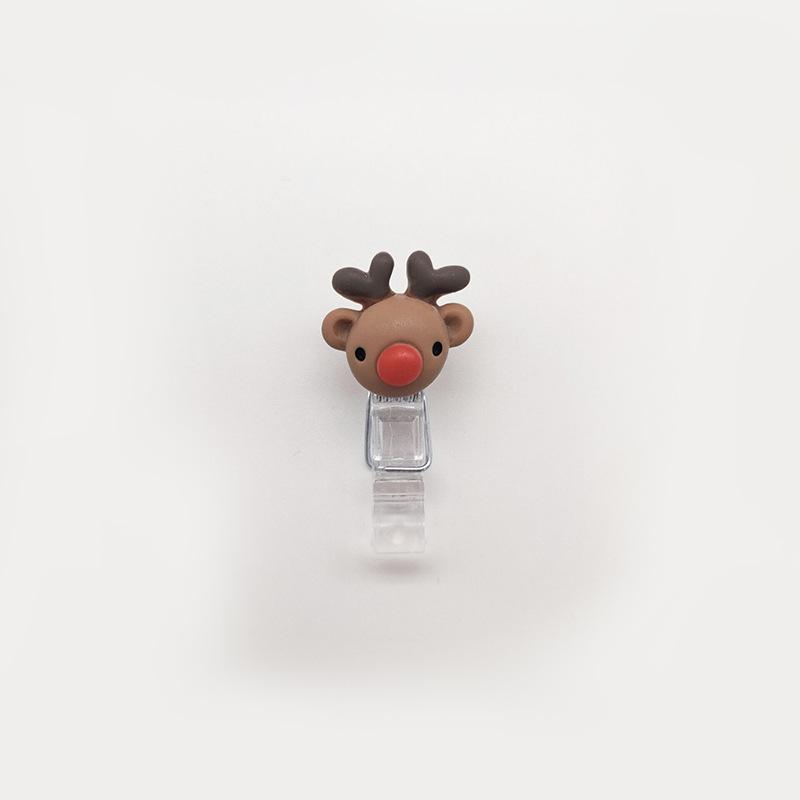 Transparent Christmas Cartoon Stationery Clip: Cute Sealing & Postcard Clip for High-Value Learning Supplies