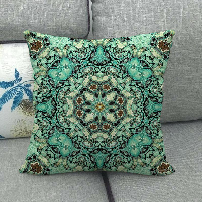 Symmetrical Bohemian Geometric Patterns Digital Printing Short Plush Pillow Covers For Car Sofa Office Cushion Cover Home Goods