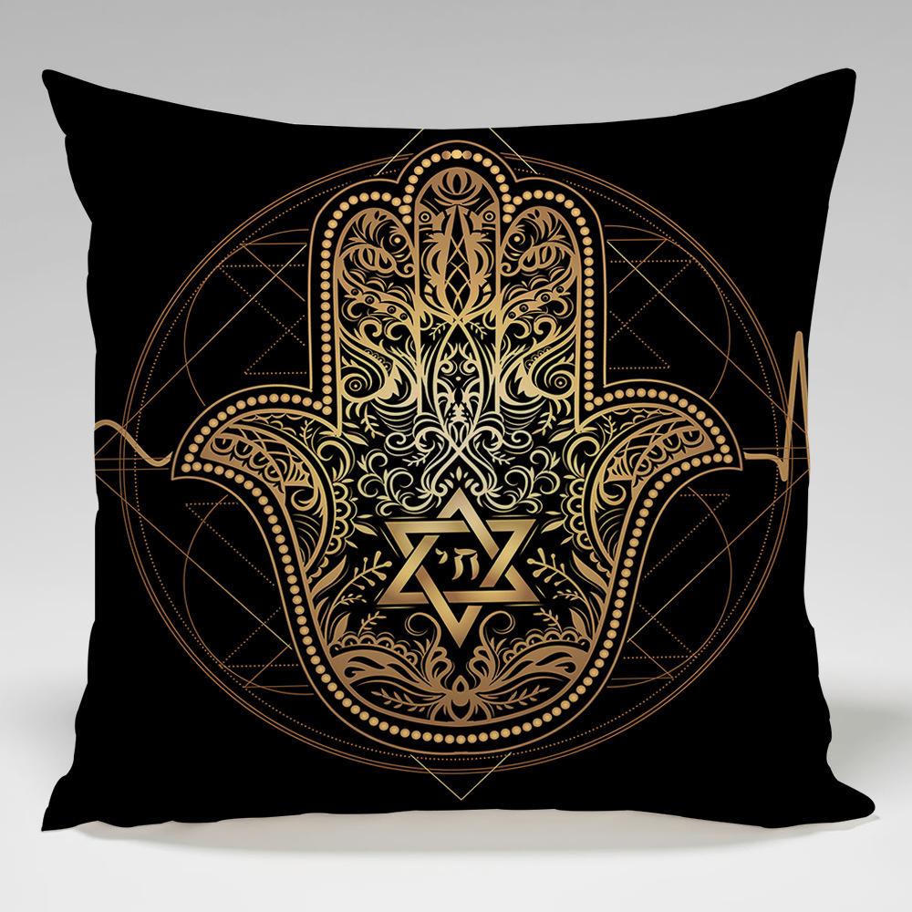 Mandala Geometric Pattern Throw Pillow Cover With Short Plush Print For Living Room Sofa Decoration Cushion Cover Pillow Covers