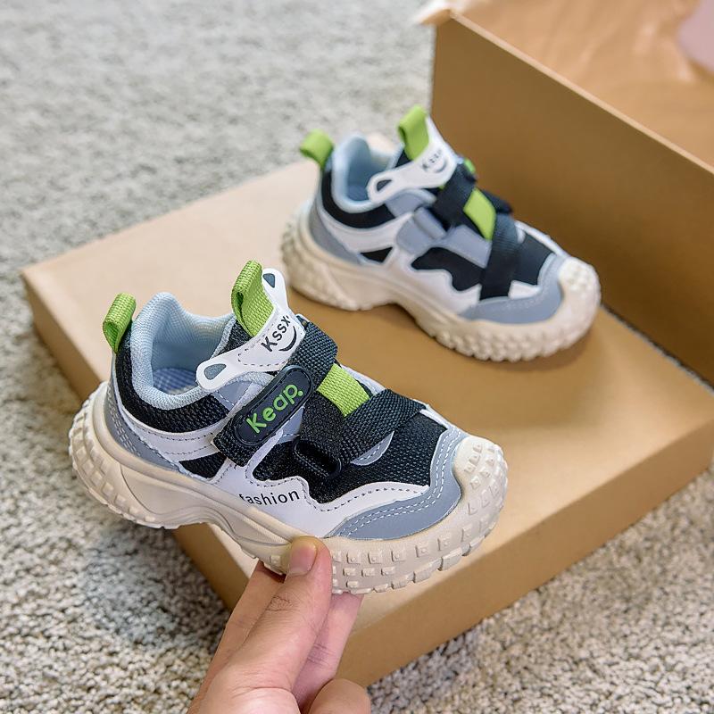 

Girls shoes, new autumn sports shoes for children, soft-soled mesh shoes, breathable mesh dad shoes for small and medium-sized boys 21-25Code（One Hand5Doub чёрный