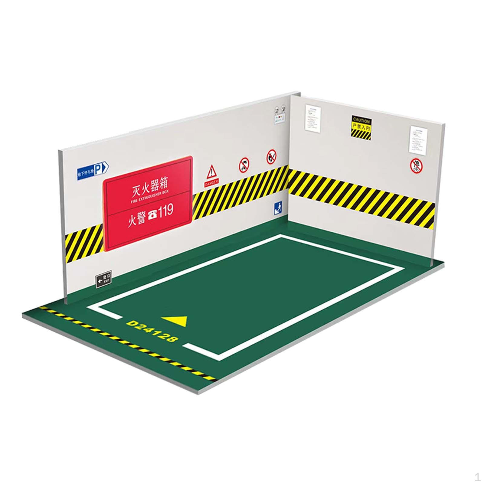 

1:24 Car Garage Parking Lot Diecast Display Vehicle Showcase Model for Mini Green