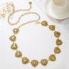 Retro Ethnic Style Women'S Metal Waist Chain Accessories Bohemian Decorative Circle Heart Carved Chain Belt
