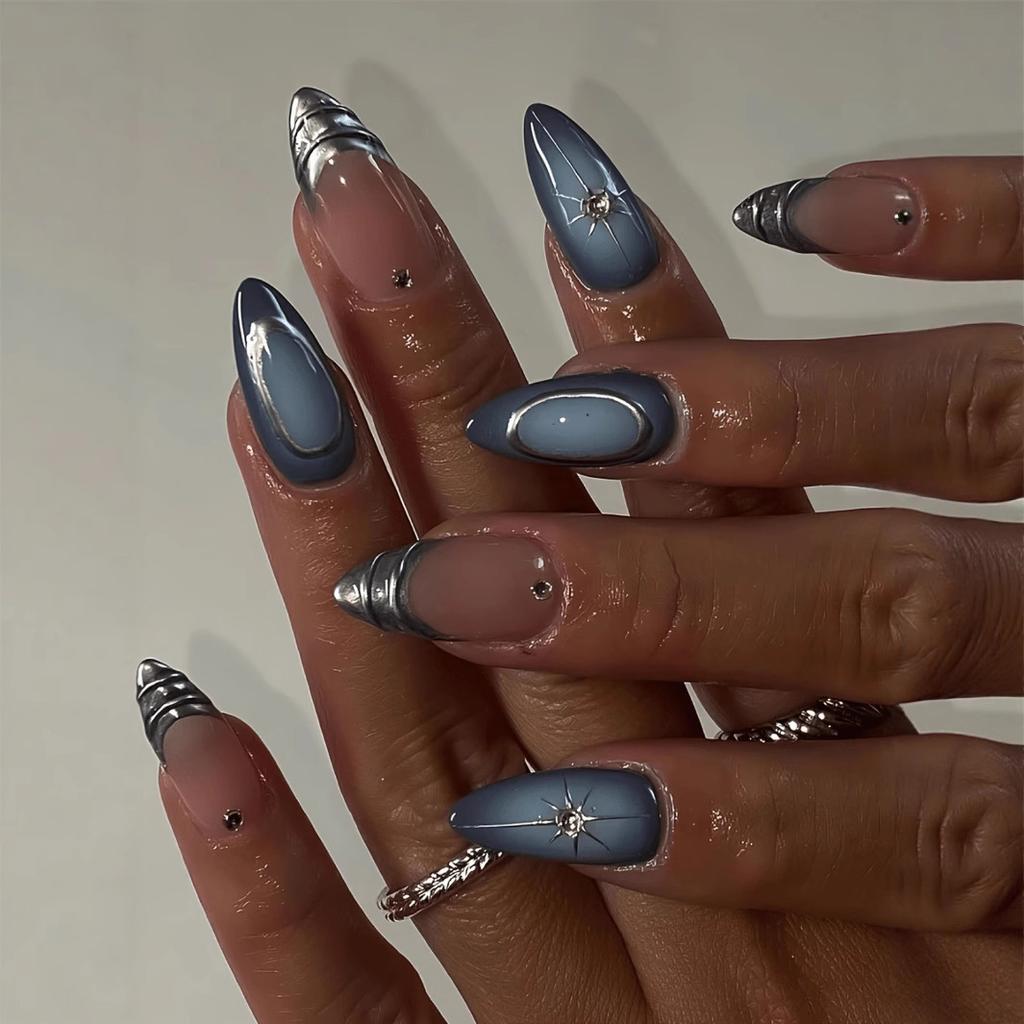 Mandelförmiger Nagellack 3D Dreidimensional Reines Verlangen Blume Schmetterling Abnehmbarer Falscher Nagel Fertigprodukt