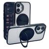 For iPhone 16 Plus Magnetic Case Acrylic TPU Phone Back Cover with Kickstand