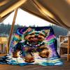 1pc Yorkie Christmas Lights Outdoor Flannel Blanket , Machine Washable Perfect Gift for Birthday , Holiday Travel Accessory , Durable Material