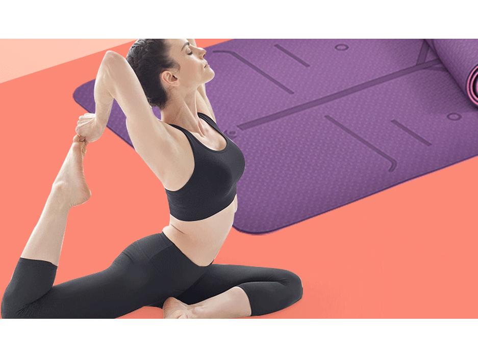 Verdickte rutschfeste TPE-Yogamatte für Fitness, Stoßdämpfung und Schalldämmung