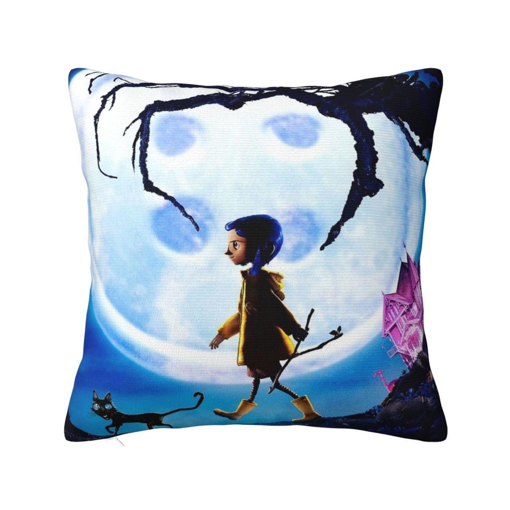 Coraline Tim Burton Pillow Case the Secret Door Fantasy Cushion Cover Custom Zipper Decor Pillowcase for Sofa 18